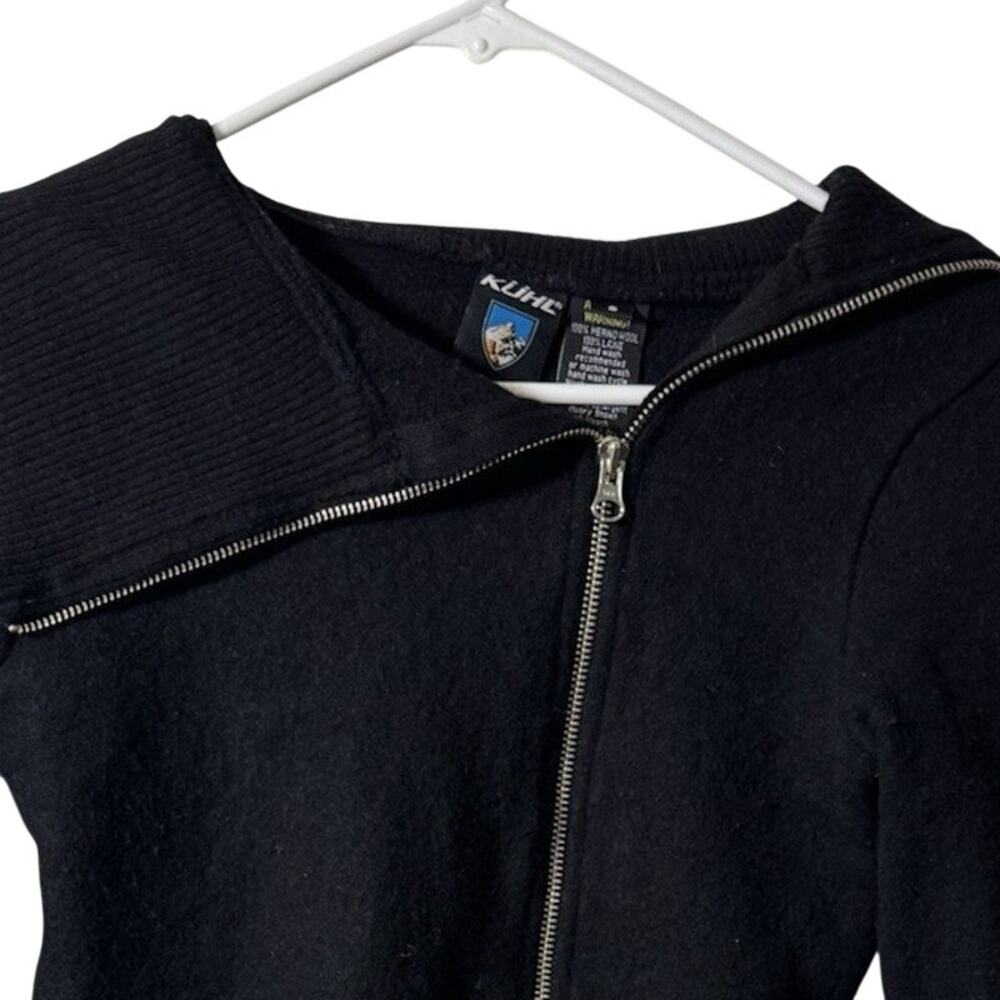 KÜHL Merino Wool Asymmetrical Zip Sweater Jacket Women S Black Outdoor - Picture 4 of 7